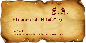 Eisenreich Mihály névjegykártya